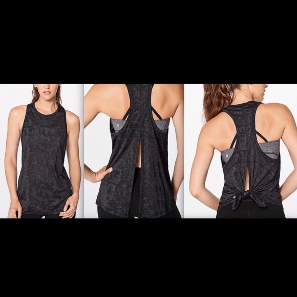 Lululemon Black camo size 4 miles ahead tank